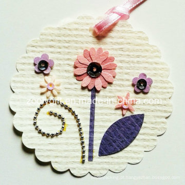 Impressão Hanging Tag Decorativo / Artesanal Impresso Flor DIY Paper Craft